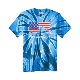 Threadrock We Will Never Forget 9/11 Unisex Tie Dye T-Shirt - Large, Royal Blue
