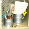 Dulton NB-0672L Galvanized Desk Organizer Pen Holder Pot Cover, Galvanized,