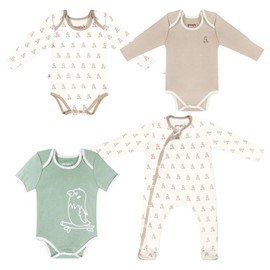 0-3 Months Organic Cotton Gender Neutral Newborn Clothing Set Infant Unisex Baby Girl Boy Bodysuit Home Coming Baby Shower Essentials Gift