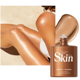 Woakess Face Shaping Makeup Body Shimmer Oil, Iluminador  Aceite con Brillo Hidratante y Resistente al Agua, Glitter Glow Oil para un Bronceado...    