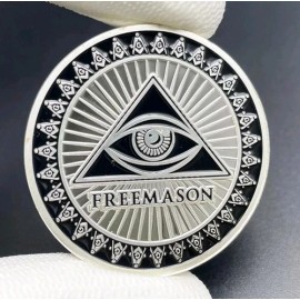 Masonic Symbols Silver Coin Freemasonry Challenge Coin Collectibles Masonic
