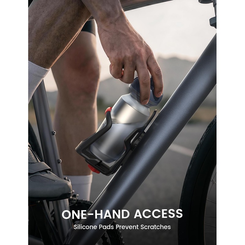 Lamicall Adjustable Bike Water Bottle Holder – [Hidden Tracker Storage]