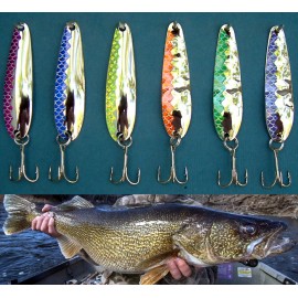 Walleye Candy (6) Nickel Silver Scale  Flash Trolling Flutter Spoons Lake Erie Walleye Candy