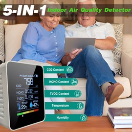 OBEST CO2 Detector Meter, Portable Digital Monitoring Air Temperature and Humidity Sensor, Used in Homes, Factories, Offices and Indoors