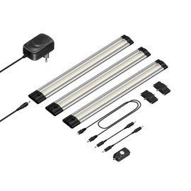 parlat Siris LED Under-Unit Light, Motion Sensor, Flat, 30 cm, Each 368 lm, Warm White, Set of 3