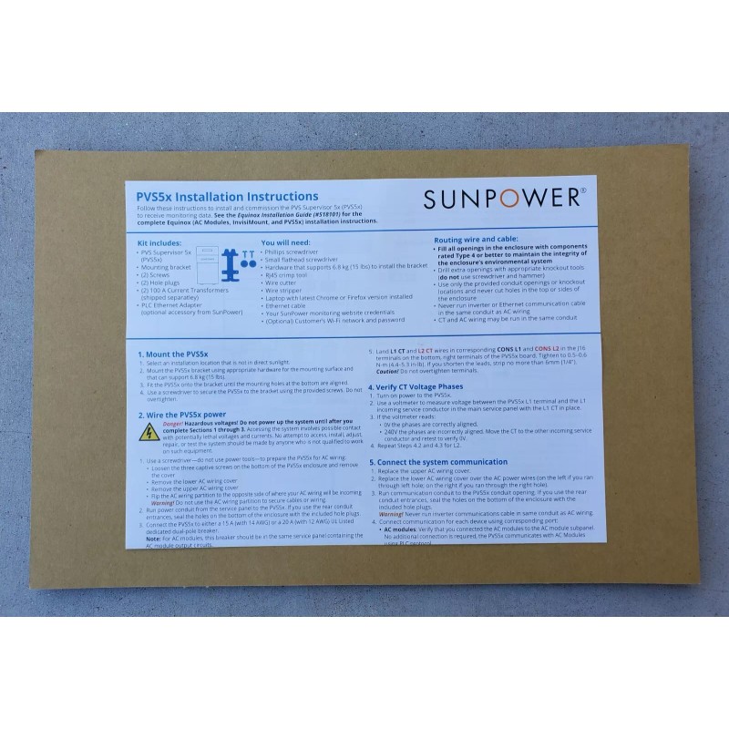 SunPower Monitoring System PVS5X PV Supervisor 5x
