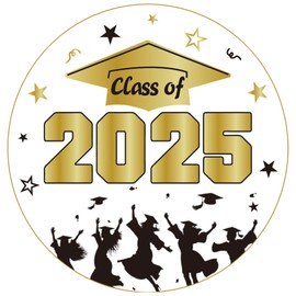 Graduation Stickers 60Pcs Class of 2025 Congrats Graduations Labels 2 Inch Round Graduation-Themed Sticker for Envelopes, Bag Seals