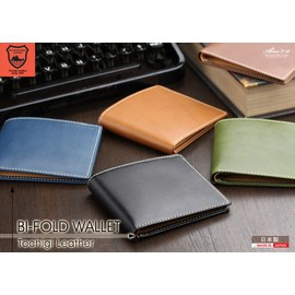 ABIES L.P. Tochigi Leather Bi-folding Wallet, Genuine Cowhide Leather, Made in Japan (No Coin Pocket) - -