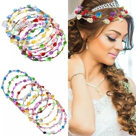 Aumiss 20 Piezas De Diadema Led Con Corona De Flores Luminosas Con