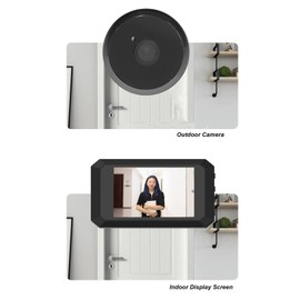 Video Doorbell, 3.97 Inch Color Display 1080P Peep Hole Camera with 135° Wide Angle, Infrared Fill Light, Rechargeable Visual Doorbell, for Home Security