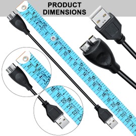 SaiTech IT 2 Pack USB 3.0 Cable A to Micro B high Speed Upto 5 Gbps Data Transfer Cable for Portable External Hard Drive - (20cm), Black