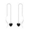 Black Heart Tassel Threader Drop Dangle Earrings for Women Cute