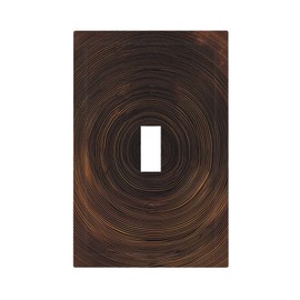 CZRPKEN Toggle Light Switch Cover Abstract Art Geometric Spiral Design with Wood Grain Texture 1 Gang Decorative Wall Plate Polycarbonate for Contemporary Bedroom & Workspace Design