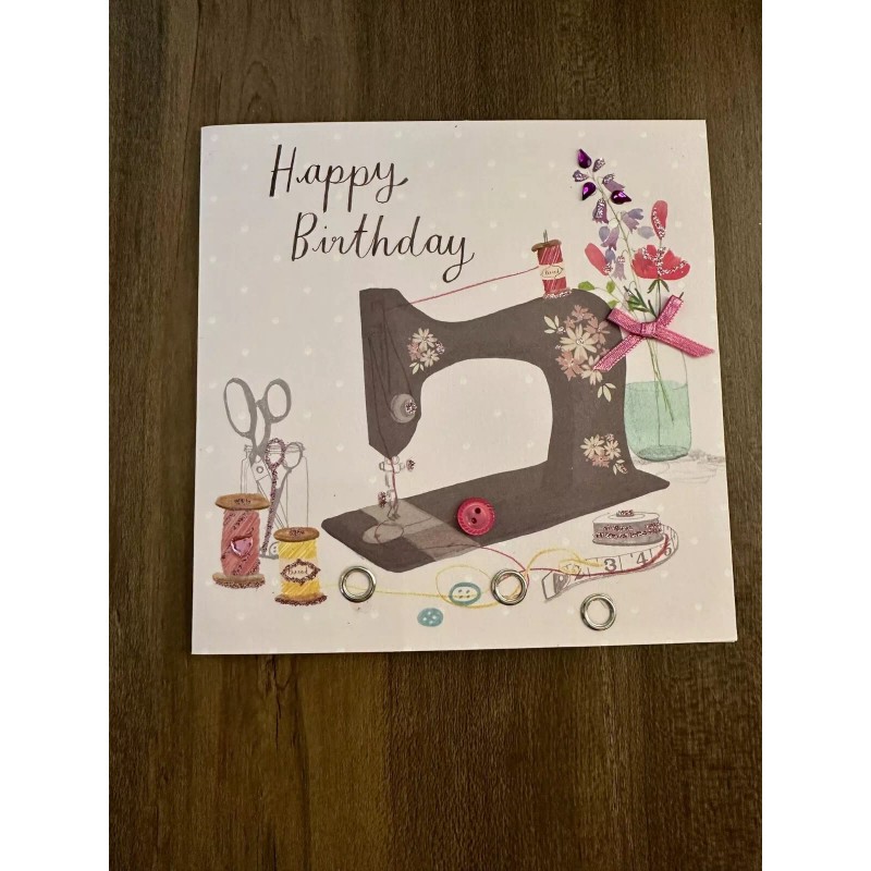 Second Nature Premium European Birthday Greeting Card with Sewing Machine