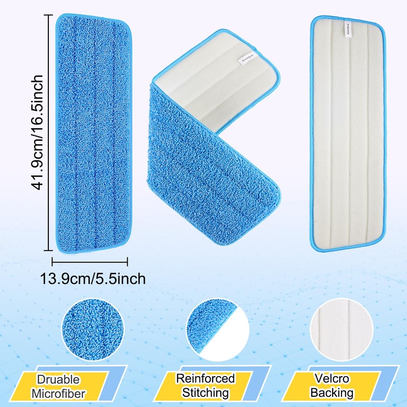 Microfiber Spray Mop Replacement Heads for Wet/Dry Mops Reusable Replacement
