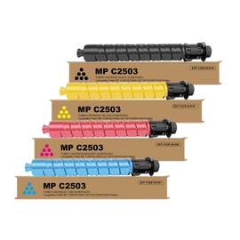 High Yield MP C2503 MP C2504 MP C2003 Toner Cartridge Replacement Set for C2503H 841918 841919 841920 841921 for Ricoh MPC2503 MPC2504 MPC2003 MPC2004 Printer (Black Cyan Magenta Yellow, 4 Pack)