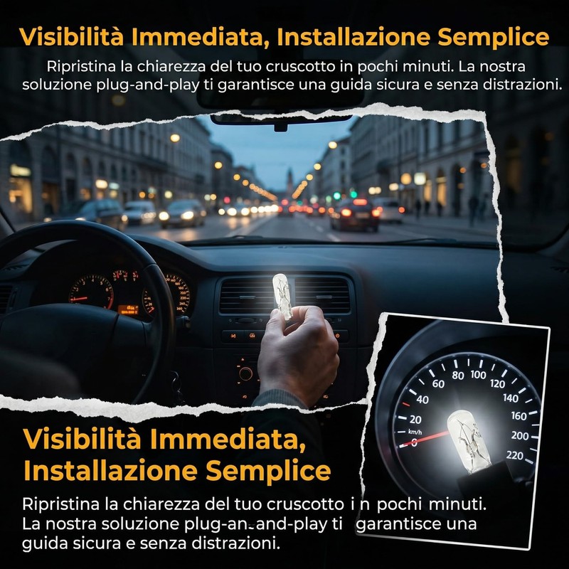 Leiwee Lampadine T5 12V per Cruscotto Auto, Set da 10