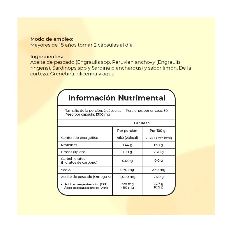Omega 3 Epa 720/dha 480 | 60 Cápsulas Golden Omega