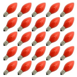 Vickerman 297254-5 watt 130 volt C7 Candelabra Screw Base Ceramic Orange (25 pack) Christmas Light Bulbs (V471757-25)