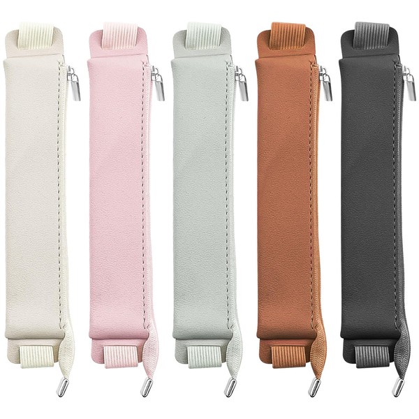 Aswewamt 5 Pcs Elastic Notebook Band Holders PU Leather Adjustable