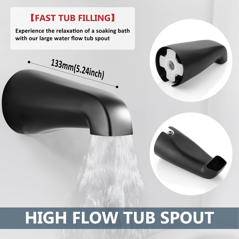 Aolemi 3 Handles Tub Shower Faucet Set with Valve Bathtub