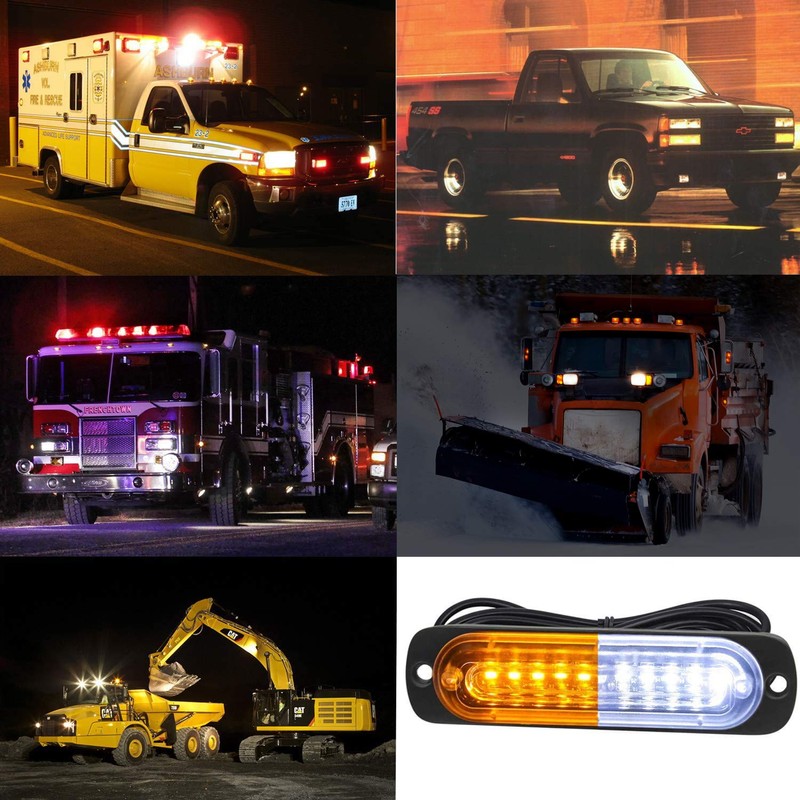 EASE2U E Emergency Strobe Lights, Universal Surface Mount Amber/White Emergency
