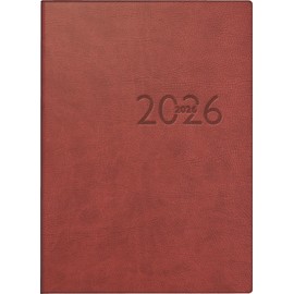 rido/idé Pocket Calendar Mod. perfect/Technik I 2026 | A6, Faux Leather, Bordeaux