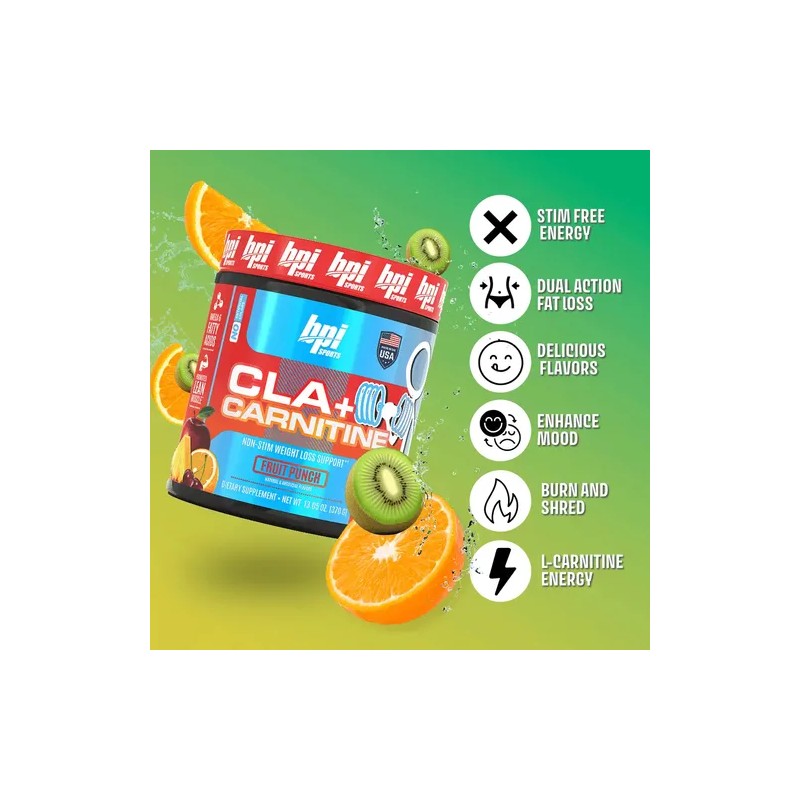 Cla Carnitina Bpi Sports 370g, 50 Servicios Sabor Ponche