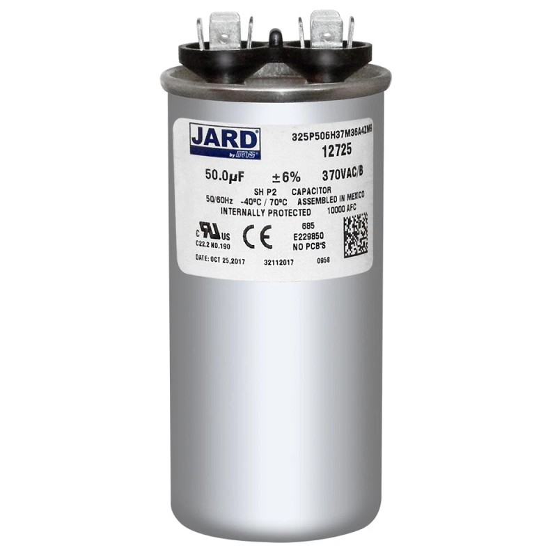 JARD 50 uf MFD 370 VAC ROUND Capacitor 12725 Replaces