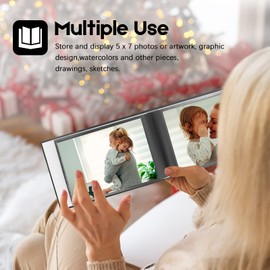 Photo Album 5x7, 5x7 Photo Album Linen Cover Each Small Photo Album 36 Black Inner Pages Hold 72 Horizontal Photos, 5x7 Photo Album Book for Artwork Postcard or Wedding Kids Family Baby Picture, Black