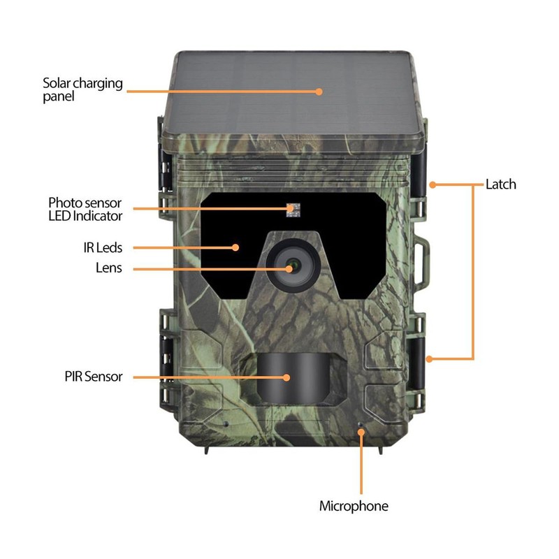 4K 50 MP Solar Trail Camera - Motion Activated Tracking,