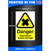 Caution Slippery Surface Warning Stickers x2, Peel and Stick 200mm