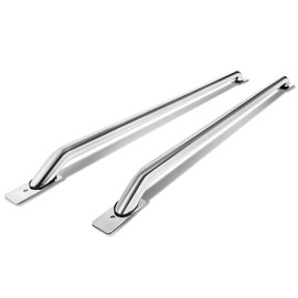 Auto Dynasty Pair of Stainless Steel Chrome Truck Side Bar Rail Compatible with 99-07 Chevy Silverado/GMC Sierra 6.5Ft Short Bed