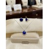 ABARCA - Dije Y Cadena Con Aretes Circulo Azul Plata
