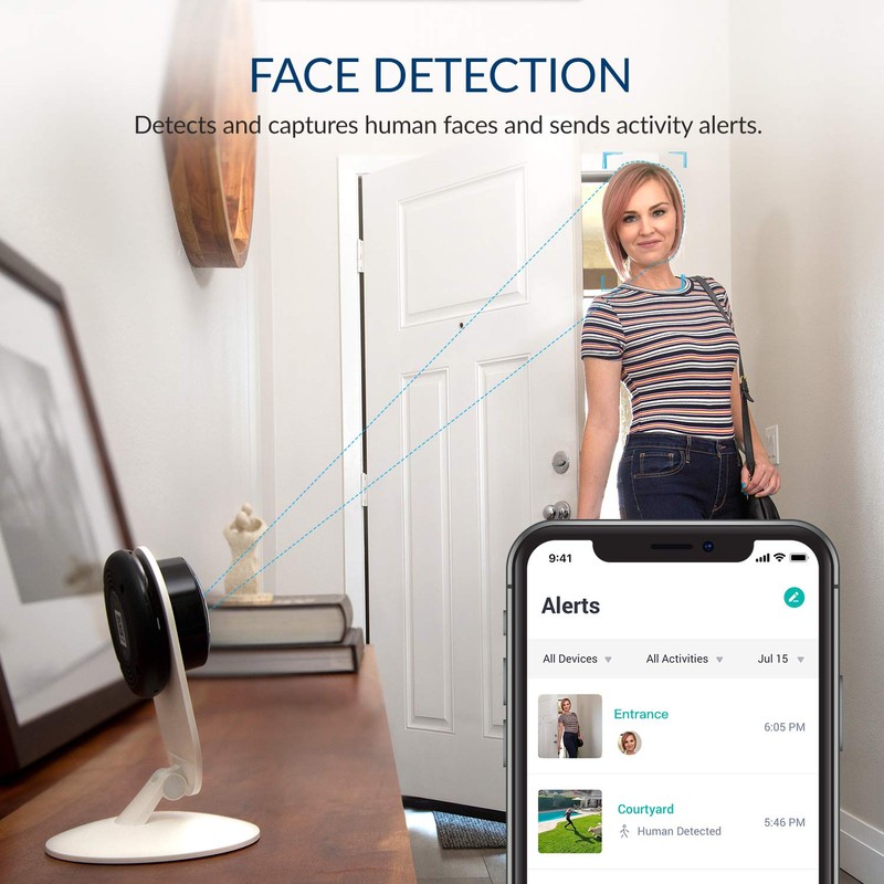 KAMI Security Camera with Face Detection by YI Technology, 1080p