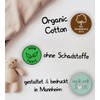 OM3® Baby Bodysuit with Saying "Ich versuche mich zu benehmen,