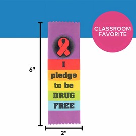 Fun Express - Red Ribbon Week Award Ribbons - Stationery - Awards - Award Ribbons & Paper Certificates - 12 Pieces