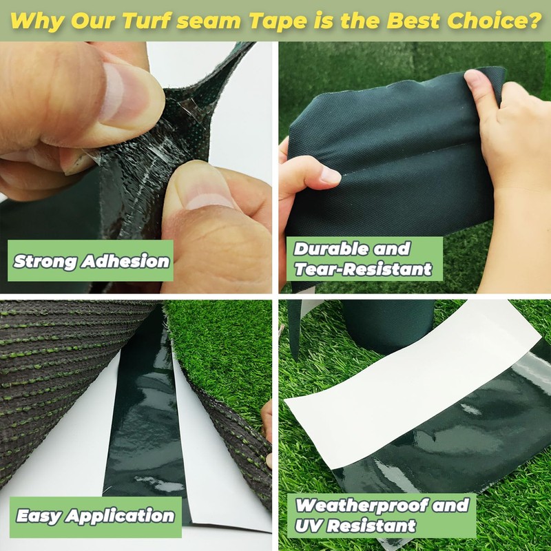 Linghou Self-Adhesive Artificial Grass Seam Tape, Weatherproof Turf Joint Tape