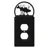 SWEN Products Fish Walleye Wall Plate Cover (Single Outlet, Black)
