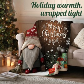 PUYTG Premium Christmas Gnome Blanket, Ultra Soft Warm Christmas Blanket Gifts for Couch, Sofa, Bedroom 50x60 inches (Red small1-Christmas Blanket)