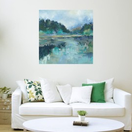 Fine Art Canvas Peaceful Space Canvas Wall Decor by Artist Liz Jardine for Living Room, Bedroom, Bathroom, Kitchen, Office, Bar, Dining & Guest Room - Ready to Hang - 32 in x 32 in