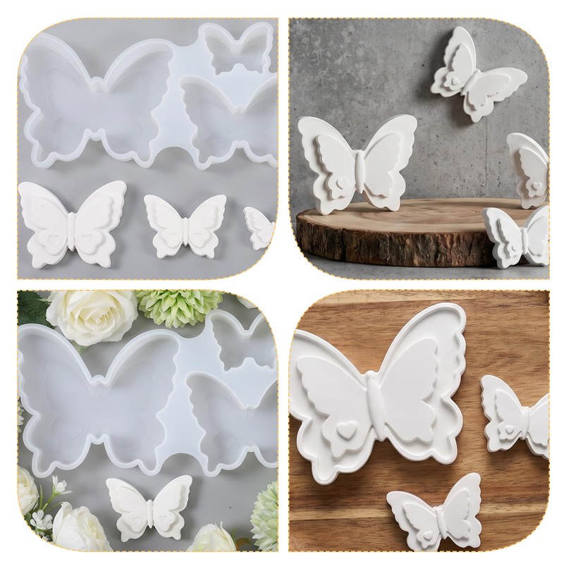 Butterfly Silicone Mold, 3 Sizes Flexible Butterfly Resin Molds, Effortless