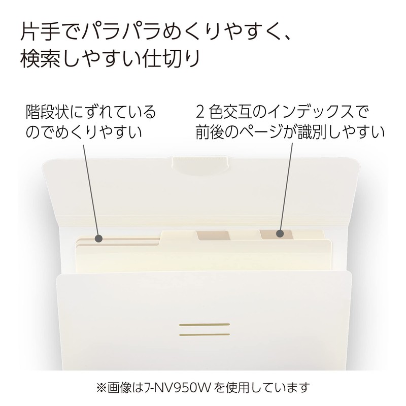 Kokuyo Novita Document File A4 6 Pockets Off White F-NV950W