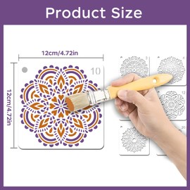 32 Stück Schablonen Set 12x12cm Wiederverwendbare PET Malvorlagen für DIY Projekte Möbelgestaltung Textilgestaltung Bastelschablonen mit Aufhängerloch für Holz Stoff Scrapbooking Kreativhandwerk