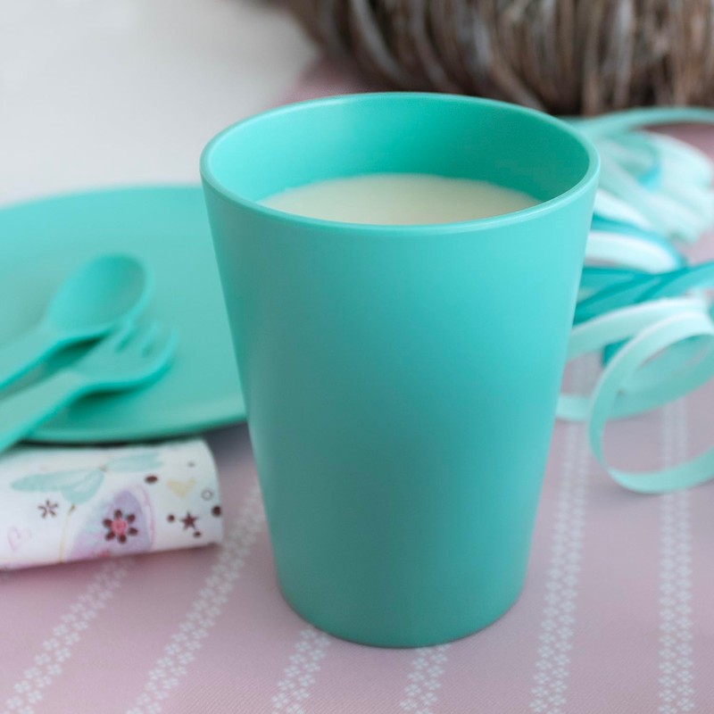 Ökolution Plastic Cups, Robust Reusable Cups, Pack of 8, Petrol,