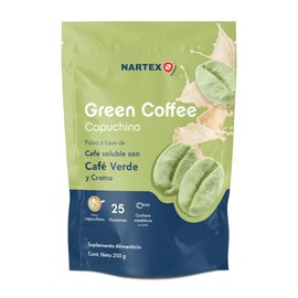 Green Coffee Capuchino con Café Verde + Cromo 250 g, Suplemento Alimenticio en Polvo, Bebida para Rutina Activa y Enfoque Diario, Sin Azúcares Añadidos.