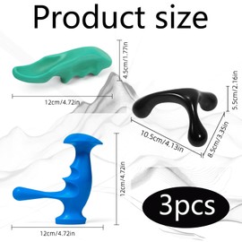Set of 3 trigger point pushers, trigger points, massage accessories, massage tool, for pain, fascia, for neck, back, arms and legs