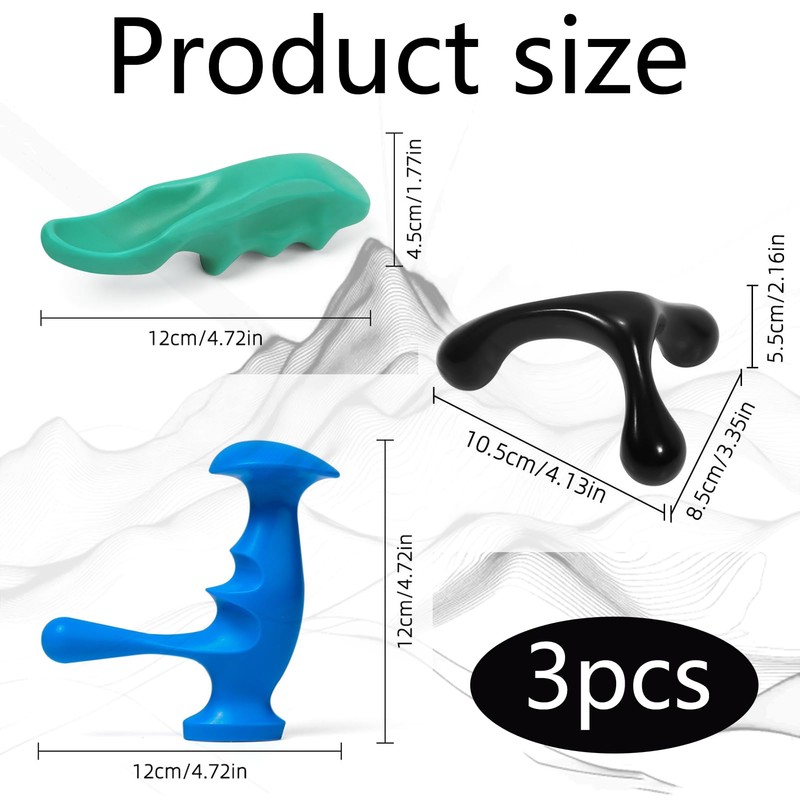 Set of 3 trigger point pushers, trigger points, massage accessories,