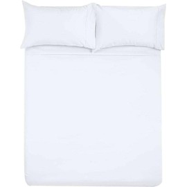 SlumberWell RV Queen Sheet Set - 4 Piece Bed Set for Campers - Deep Pocket Fitted Sheet - Luxury Soft (White - Queen - 60' x 80')