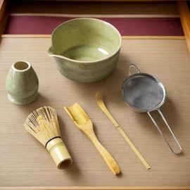 6 Pcs Matcha Whisk Set, Matcha Making Kit with Whisk, Matcha Bowl with Spout,Matcha Whisk Holder, Powder Starter Sifter,Spoon, and Bamboo Scoopl, Ultimate Matcha Experience